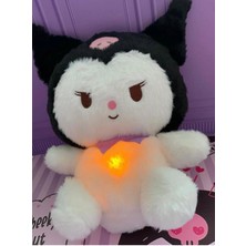 Uyku Arkadaşı Kuromi Kedi Nefes Alan Peluş Ayı Müzikli Işıklı Ritmik Solunum Hareketli Peluş Oyuncak