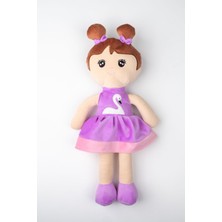 Pufu Toys Peluş Kelebek Bebek Oyuncak Mor Etekli Oyun ve Uyku Arkadaşı 45 cm