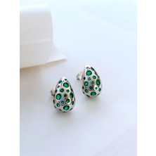 Gümüş Armut Su Damlası Tasarım Kadın Küpe Doğum Günü Hediye