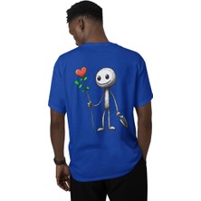 Baskılı Tişört – Oversize Unisex Sevgi ve Umudun Hikâyesini Taşıyan Çöp Adam, %100 Pamuk