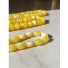 Sancaktar Tesbihçilik Beyrut Kehribarı Tesbih, 6.5x10 mm, Beyzi Kesim, Metal Püskül