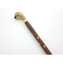 Pirinç Aslan Büstü Baston