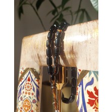 Sancaktar Tesbihçilik Ateş Kehribar Tesbih, 8x10 mm, Kapsül Kesim, Metal Püskül
