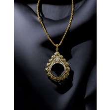 Polo Steel Nefertiti Tam Altın Çerçeveli Kolye (Altın Kaplama)