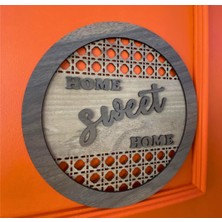 Woodenzoo Home Sweet Home Yazılı Dekoratif Hediyelik Ahşap Kapı Duvar Süsü