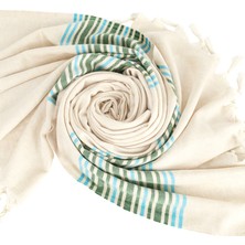 Taste Of Trends Hena Linen Peştemal Havlu - Premium Kalite, Çevre Dostu %70 Ham Pamuk %30 Keten - Yeşil Akua
