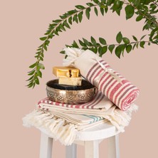 Taste Of Trends Hena Linen Peştemal Havlu - Premium Kalite, Çevre Dostu %70 Ham Pamuk %30 Keten - Bordo Fuşya