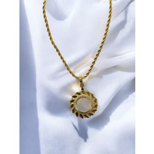 Polo Steel Persephone Yarım Altın Çerçeveli Kolye (Altın Kaplama)