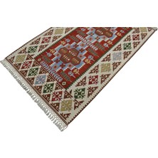 Kilim Antik El Dokuma Yün Balıkesir Bergama Yüncü Yörük Kilimi 0142 - Yeni - Çok Renkli