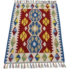 Kilim Antik El Dokuma Yün Pınarbaşı Kayseri Kilimi 0127 - Yeni - Çok Renkli