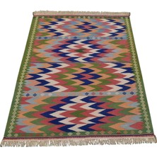 Kilim Antik El Dokuma Yün Batı Anadolu Yüncü Yörük Kilimi 0135 - Yeni - Çok Renkli
