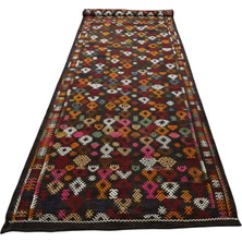 Kilim Antik El Dokuma Yün Yolluk Konya Karapınar Kilimi 0115 - Yeni - Çok Renkli
