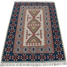 Kilim Antik El Dokuma Yün Balıkesir Kilimi 0125 - Vintage - Çok Renkli