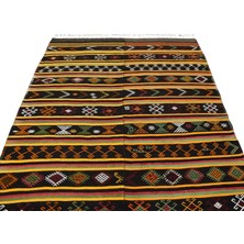 Kilim Antik El Dokuması Yün Konya Karapınar Yörük Kilimi 0138 - Yeni - Çok Renkli