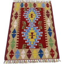 Kilim Antik El Dokuma Yün Pınarbaşı Kayseri Kilimi 0132 - Yeni - Çok Renkli