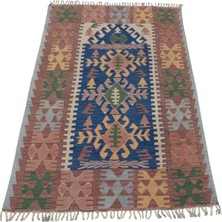 Kilim Antik El Dokuma Yün Balıkesir Kilimi 0128 - Vintage - Çok Renkli