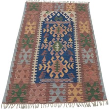 Kilim Antik El Dokuma Yün Balıkesir Kilimi 0128 - Vintage - Çok Renkli