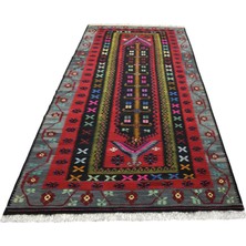 Kilim Antik El Dokuma Yün 6m2 Güllü Çiçekli Karabağ Kilimi 0143 - Yeni - Çok Renkli