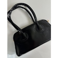Kadın El ve Omuz Çantası Vintage Model Parlak Deri Gold Detaylı Kadın Çanta