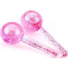 2 Adet Buz Küresi Soğuk Masaj ve Terapi Topu Cilt Bakımı 2 Adet Pembe