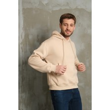 Erkek Basic Kapüşonlu Oversize Sweatshirt