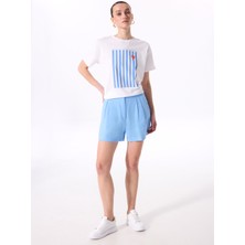 Mavi Kadın Rahat %100 Keten Şort FC5SL-SHT0081