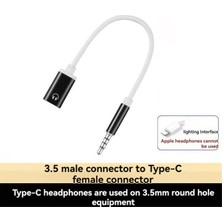 Enchanted 3.5mm Erkek - Tip C Dişi Ses Kablosu, Analog Jak Kulaklık Adaptörü Mp3 Çalar, Dizüstü Bilgisayar, Tablet B (Yurt Dışından)