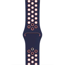 Piyasa Sepeti Apple Watch Series 7 45 MM Fileli Kordon Lacivert-Pembe