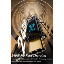 Enchanted Dijital Ekranlı 2 Paket Tip C Adaptörü, Pd 240W Usb-C Erkek - Dişi Konnektör Destek Voltajı, Akım LED Ekranı (Yurt Dışından)