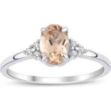 Morganite Oval Tektaş Yüzük