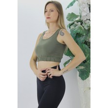 Beli Lastikli Crop Haki - LKS2907.022