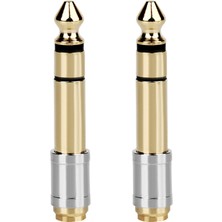Jindamai Adet 6.35MM - 3.5mm Dönüştürücüler 1/4 Inç Erkek 1/8 Dişi 6.35 3.5 Jak Kulaklık Ses Adaptörü Bağlantı Fişi (Yurt Dışından)