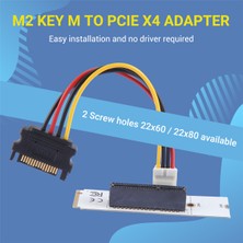Jindamai Ngff M.2 - Pcı-E 4x Yükseltici Kart M2 Anahtar M Pcıe X4 Adaptörü Eth Madenciliği Için LED Voltaj Göstergeli (Yurt Dışından)