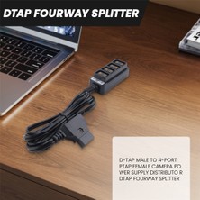 Jindamai D-Tap Erkek - 4 Portlu P-Tap Dişi Kamera Güç Kaynağı Dağıtıcısı Dtap Dörtlü Ayırıcı (Yurt Dışından)