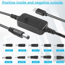 Jindamai Tip C'den Dc Boost Kablosu Adaptör Kablosu 5V 9V 12V 15V 20V Ayarlanabilir Voltaj Pd Hızlı Şarj Dizüstü Bilgisayar Için Evrensel (Yurt Dışından)