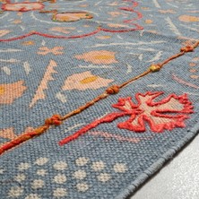 Palrı %100 Pamuk Kilim 120X180 cm Mavi