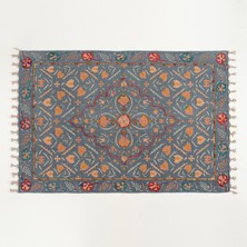 Palrı %100 Pamuk Kilim 80x150 Cm Mavi