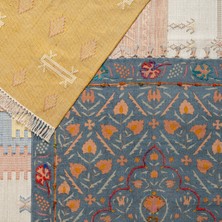 Palrı %100 Pamuk Kilim 80x150 Cm Mavi