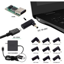 Stayrea USB 3.1 Type C Usb-C Dikdörtgen Dc Fiş 5.5mm 7.4mm 3.0mm 2.5mm Pd Şarj Güç Adaptörü 90 Derece Açılı Tür 9 (Yurt Dışından)