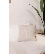 Pure Krem Beyaz Püsküllü Dekoratif Boncuk Elyaf Iç Dolgulu Kırlent 30X50 4841