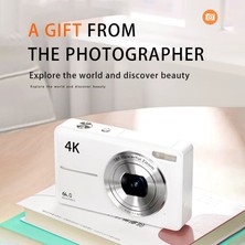 Zuomee 4K 64MP Dijital Fotoğraf Makinesi 2.4 Inç Ekran 18X Zoom Dahili Pil Hediye (Yurt Dışından)