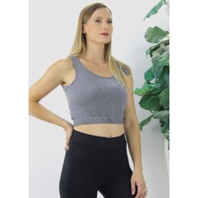 Beli Lastikli Crop Gri - LKS2907.022