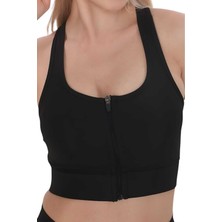 Tezzgelsin Kadın Fermuarlı Sporcu Crop Kadın Büstiyer