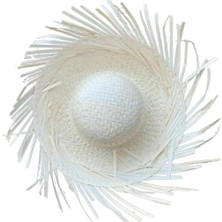 GK7 Store Tropikal Parti Beyaz Hasır Hawaii Şapkası