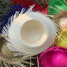 GK7 Store Tropikal Parti Beyaz Hasır Hawaii Şapkası