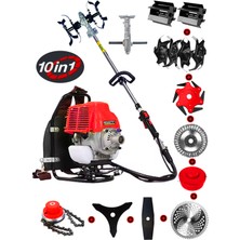 Eisenn Alman Ech 500 10 In 1 Sırt Tipi Ot Çim Biçme Tırpanı+Toprak Eşeleme+Akrobat Çapa Aparatı Çelik Fırça