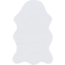 Apex Halı Meloni Beyaz Yıkanabilir Tüy Dökmez Pofuduk Dekoratif Post Pelüş Halı