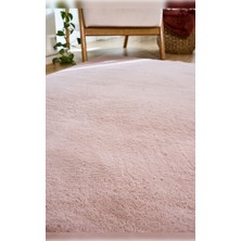 Apex Halı Meloni Pembe Yıkanabilir Tüy Dökmez Pofuduk Dekoratif Post Pelüş Halı