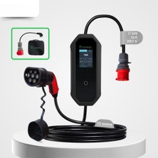 Cks Enerji Coswatt Elektrikli Araba Taşınabilir Şarj Cihazı 11 Kw 16A Tip-2 5X16A 10 Metre Kablo (Türkçe Menü)