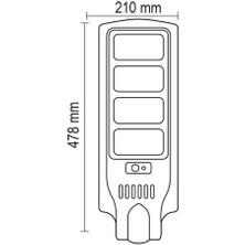 Beyaz Solar Sokak Armatürü 120W 6500K